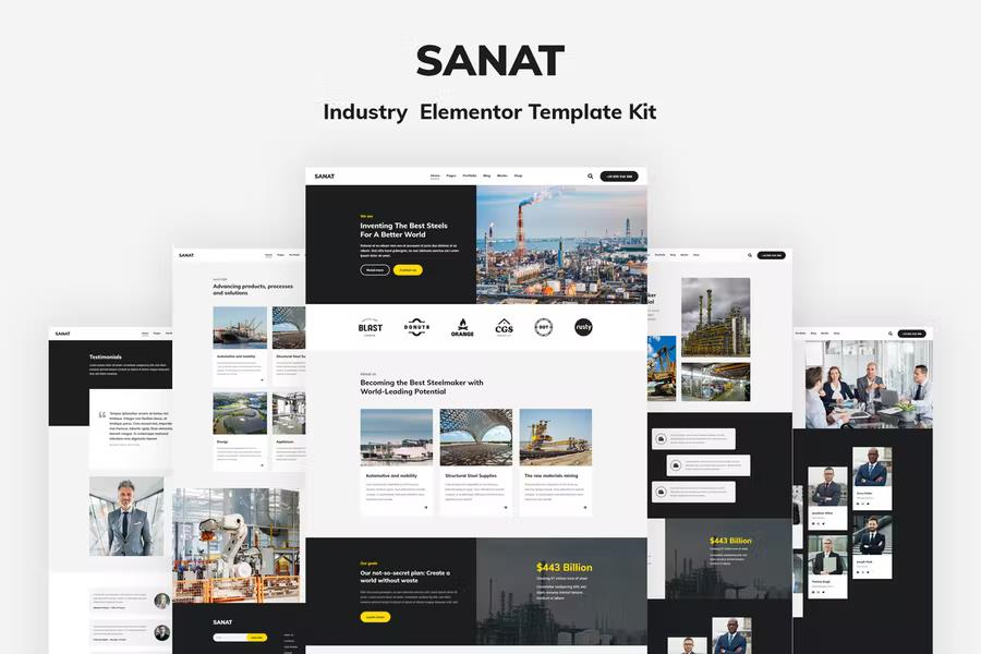 SANAT – INDUSTRY ELEMENTOR TEMPLATE KIT